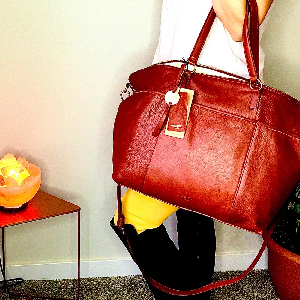 Charming! Camel Tote Purse Genuine Leather Margot
